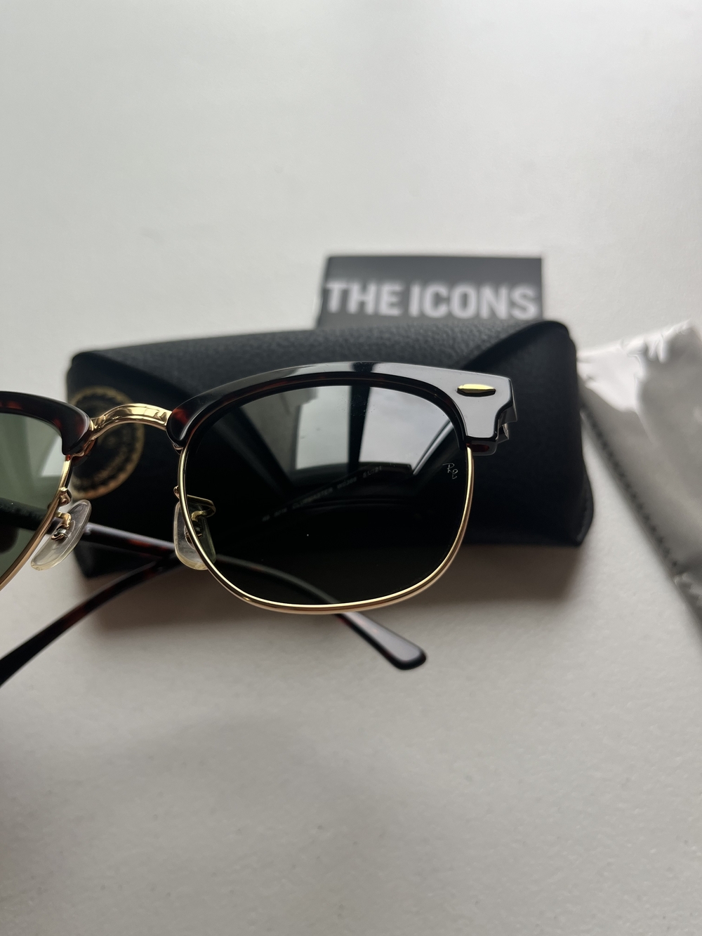 Ray-Ban Black and Gold Clubmaster Sunglasses